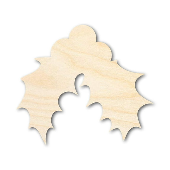 Bigger Better | Unfinished Wood Christmas Holly Shape | DIY Craft Cutout 24" / 1/2"