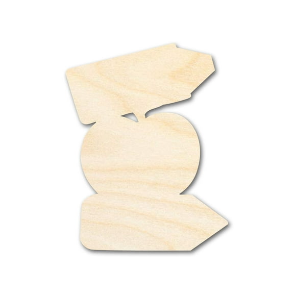 Bigger Better | Unfinished Wood Crayon Apple Pencil Shape |  DIY Craft Cutout 24" / 1/4"