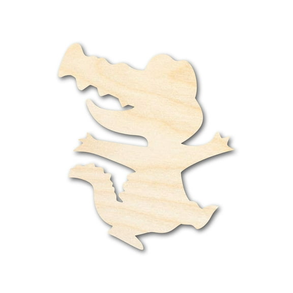 Bigger Better | Unfinished Wood Cute Alligator Shape | DIY Craft Cutout | 24" / 1/4"