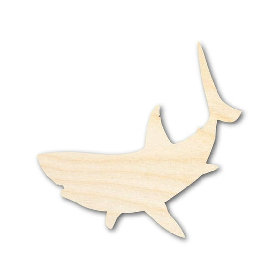 Bigger Better | Unfinished Wood Great White Shark Shape | DIY Craft Cutout | 24" / 1/4"