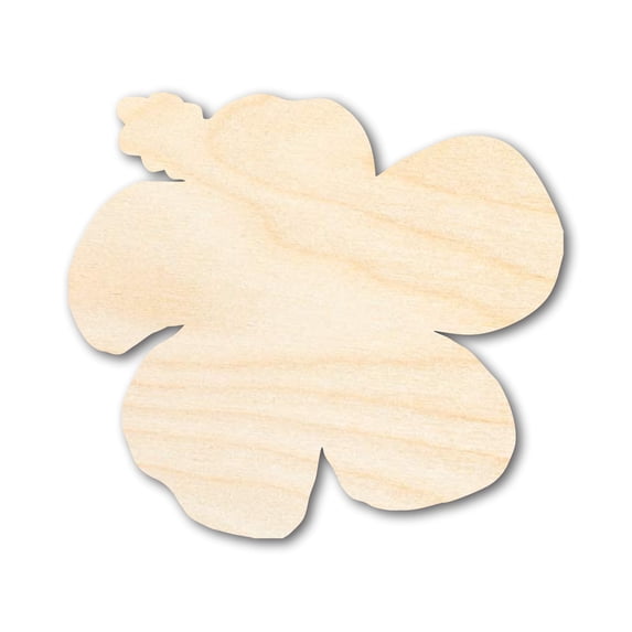 Bigger Better | Unfinished Wood Hibiscus Flower Silhouette | DIY Craft Cutout 18" / 1/2"