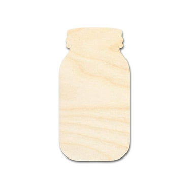 Bigger Better | Unfinished Wood Mason Jar Shape |  DIY Craft Cutout 36" / 1/2"