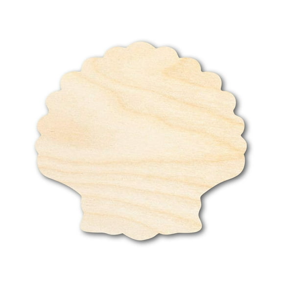 Bigger Better | Unfinished Wood Sea Shell Clam Silhouette | DIY Craft Cutout | 18" / 1/4"