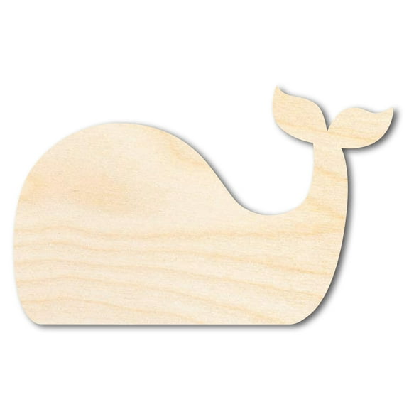 Bigger Better | Unfinished Wood Simple Whale Shape | DIY Craft Cutout | 24" / 1/2"
