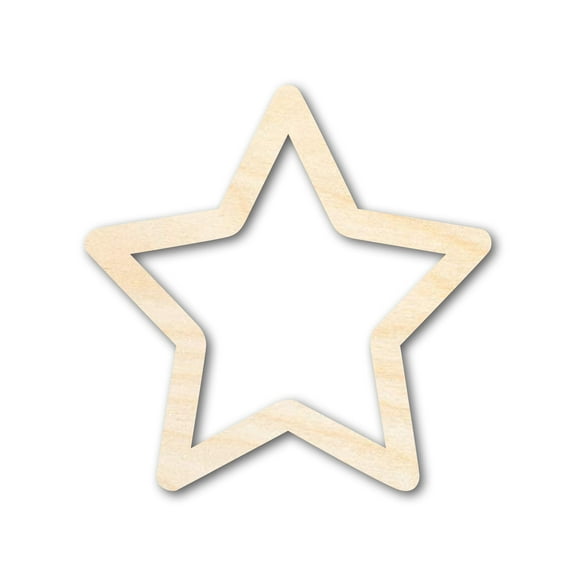 Bigger Better | Unfinished Wood Star Outline Shape | DIY Craft Cutout 18" / 1/4"