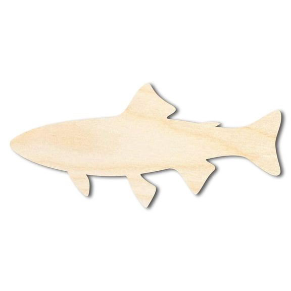 Bigger Better | Unfinished Wood Trout Fish Shape | DIY Craft Cutout 18" / 1/2"