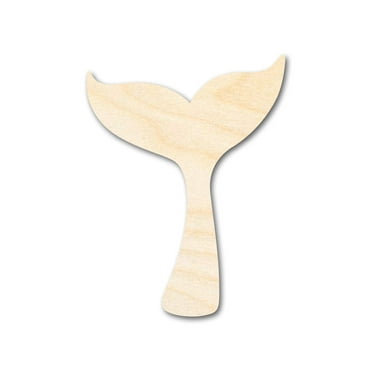 Bigger Better | Unfinished Wood Whale Tail Shape |  DIY Craft Cutout 36" / 1/4"