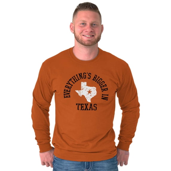 Bigger In Texas Lone Star State Pride Long Sleeve TShirt Men Women Brisco Brands S