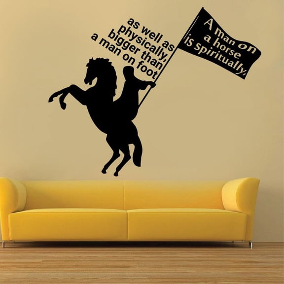 Bigger Than The Man On Foot Equestrian Quote Jumper Horse Jumping Horse Quotes Saying Wall Art Sticker Designs Vinyl Stickers For Home House Walls Rooms Window Bedroom Decoration Size (27x30 inch)