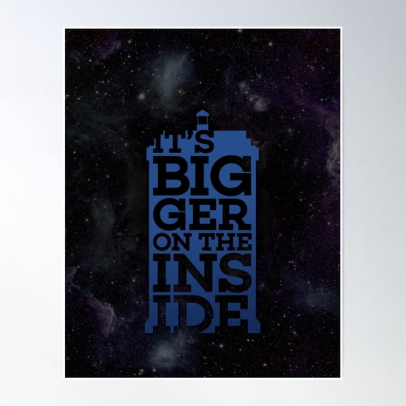 Bigger On The Inside Poster Wall Art, Modern Wall Decor, 12x18 UNFRAMED