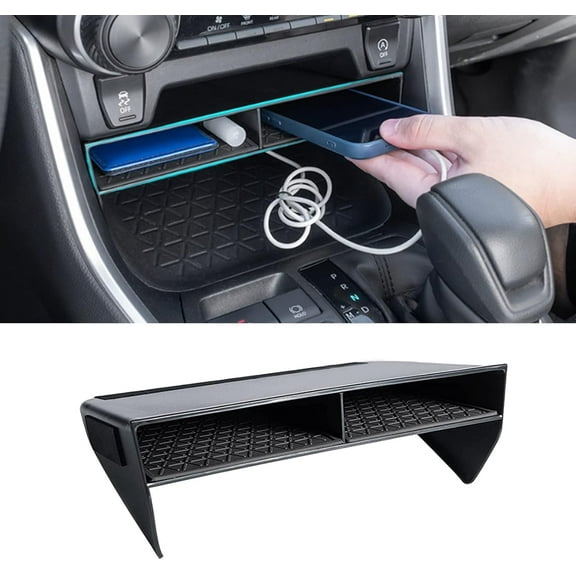 Bigger Slots Center Console Organizer Compatible with for Toyota RAV4 2025 2024 2023 2022 2021 2020 2019 and 2021-2025 RAV4 Prime Accessories Larger Divider Tray Gear Shift Secondary Storage Box