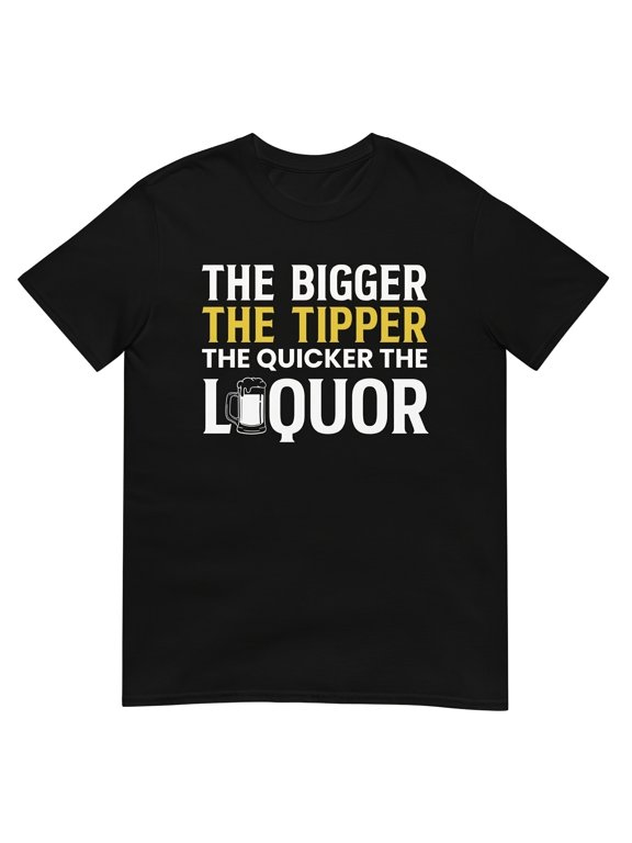 Bigger Tipper Quicker Liquor Funny Bartender Server Gift T Shirt for St Patrick'S Day, Funny Christmas Shirts, Mens Graphic T-Shirts, Black T-Shirt, Tshirts for Men, 100%,