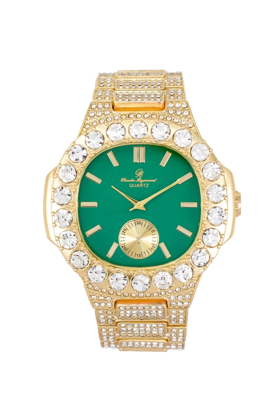 Bigger is Better Oversized Diamonds or Baguette Diamonds for The Luxurious King. Your Style!! Your Choice!! - Bling-ed Out Oblong Metal Mens Watch