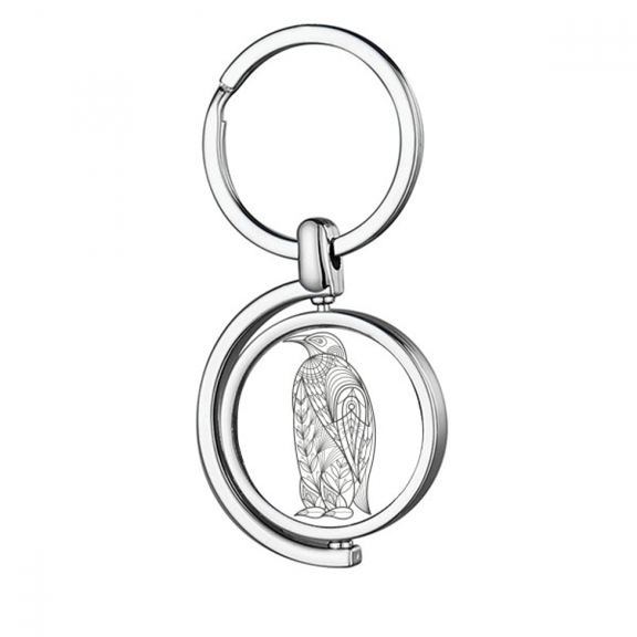 Biggest Bird Paint Cold Art Deco Fashion Rotating Keychain Metal Keyring Holder