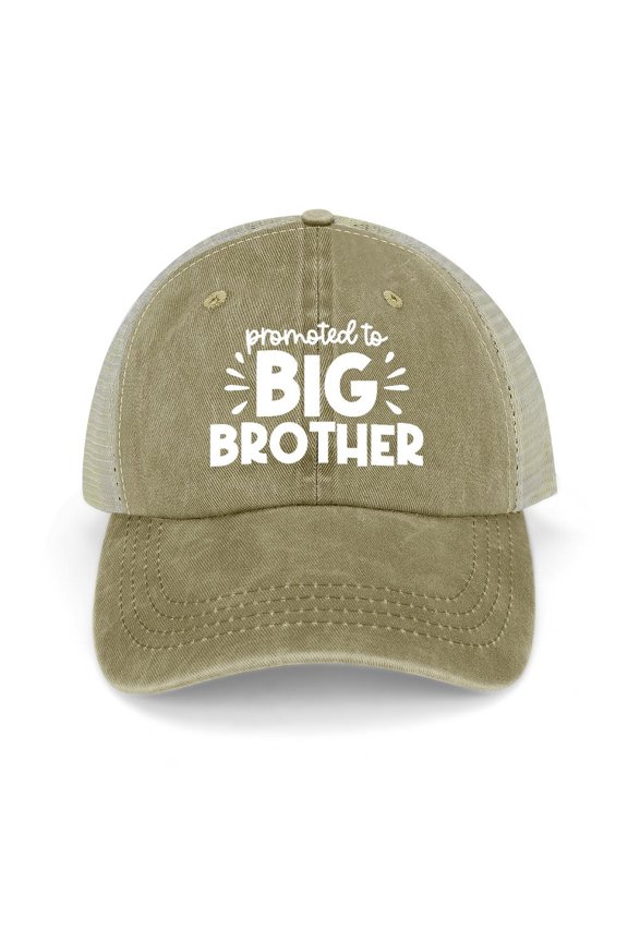 Biggest Brother Khaki Hat Adjustable Funny Fashion Unisex Baseball Cap for Men Women