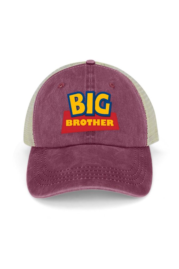 Biggest Brother Wine Red Hat Adjustable Funny Fashion Unisex Baseball Cap for Men Women