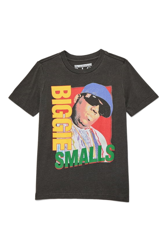 Notorious BIG Boys Biggie Smalls Graphic Tee with Short Sleeves, Sizes 4-18
