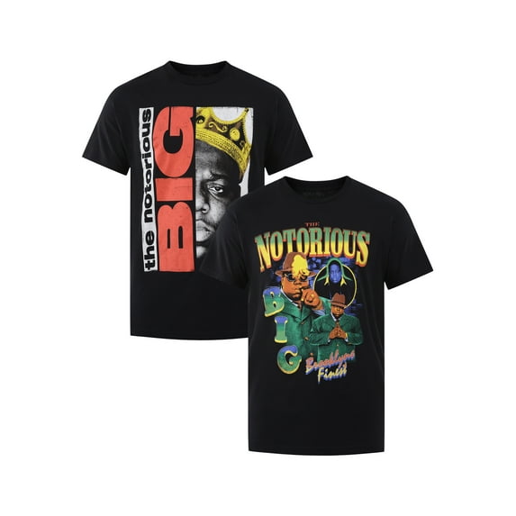 Biggie Men's & Big Men's Crown Graphic Tees with Short Sleeves, 2-Pack, Sizes S-3XL