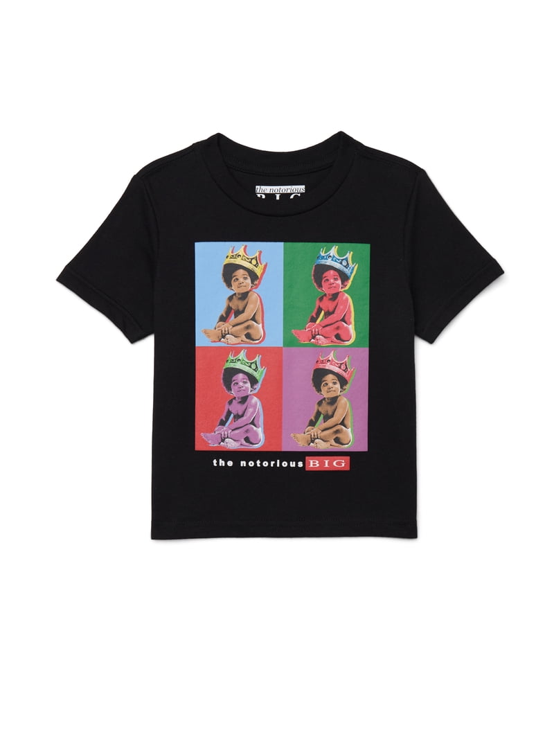 Biggie Pop Art Toddler Crewneck Tee with Short Sleeves, Sizes 12M