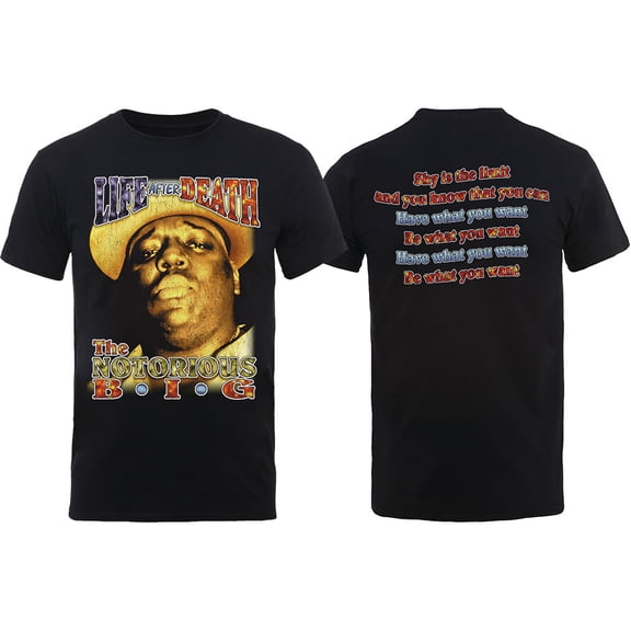 Biggie Smalls Unisex T-Shirt Life After Death (Back Print) (Small)