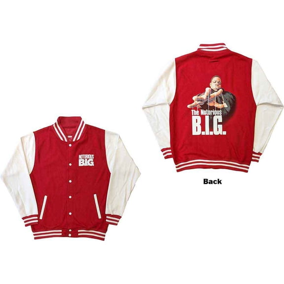 Biggie Smalls Unisex Varsity Jacket: Reachstrings (Back Print) (Medium)