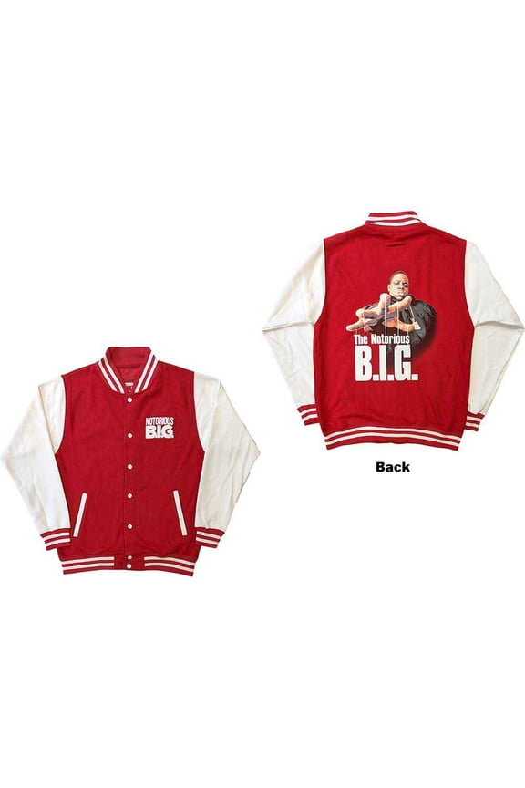 Biggie Smalls Unisex Varsity Jacket: Reachstrings (Back Print)