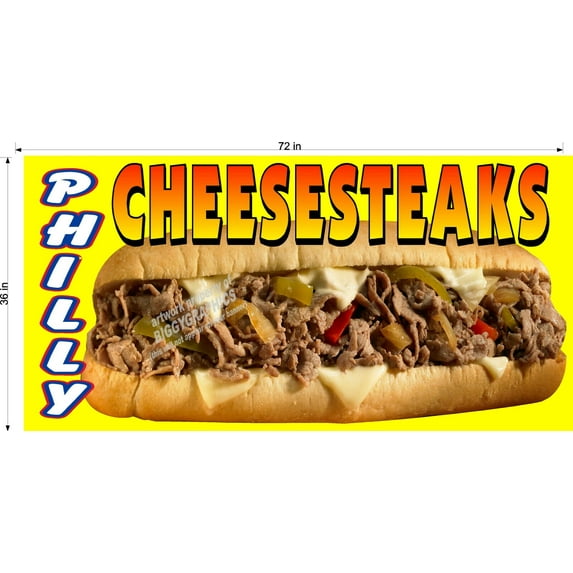 BiggieGraphics Philly Cheesesteak Vinyl Horizontal Banners