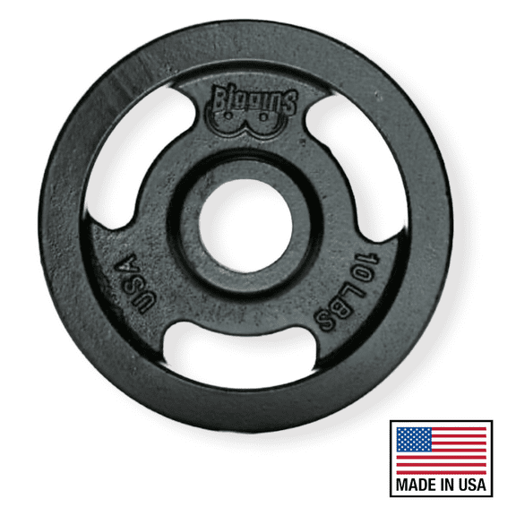 Biggins Iron Olympic Cast Iron Weight Plates, Single, 10 lb.