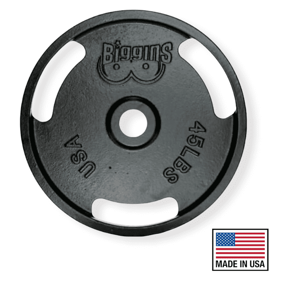 Biggins Iron Olympic Cast Iron Weight Plates, Single, 45 lb.