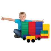 BiggoBlocks Toddler Jumbo Building Blocks Train Set with 3 Cars 36 Pieces for Kids Ages 3-8, Indoor & Outdoor Play