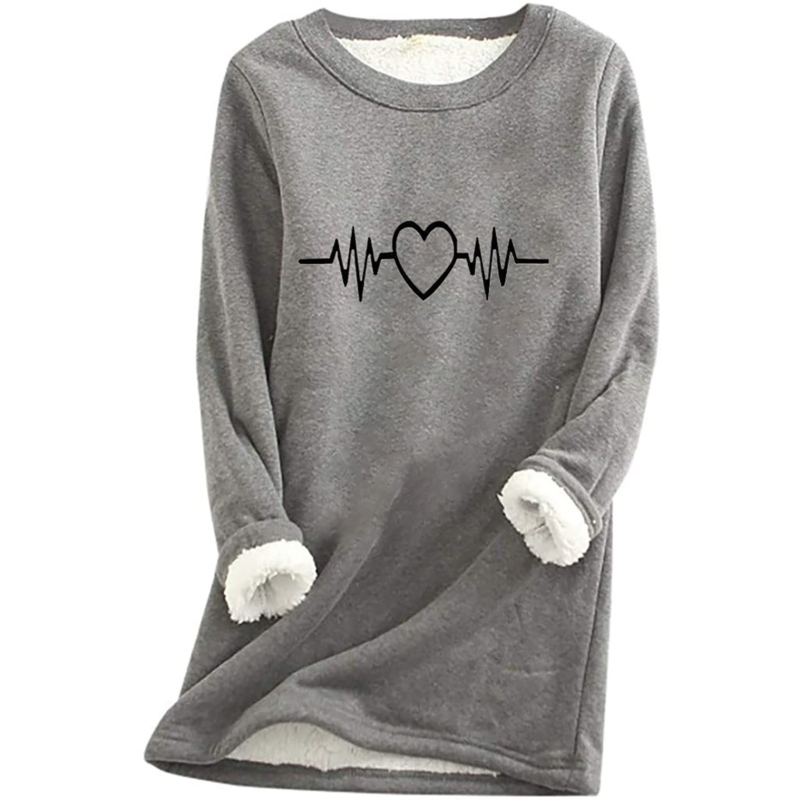 Biggon Women's Large Size Autumn And Winter Blouses Thickened With Lamb