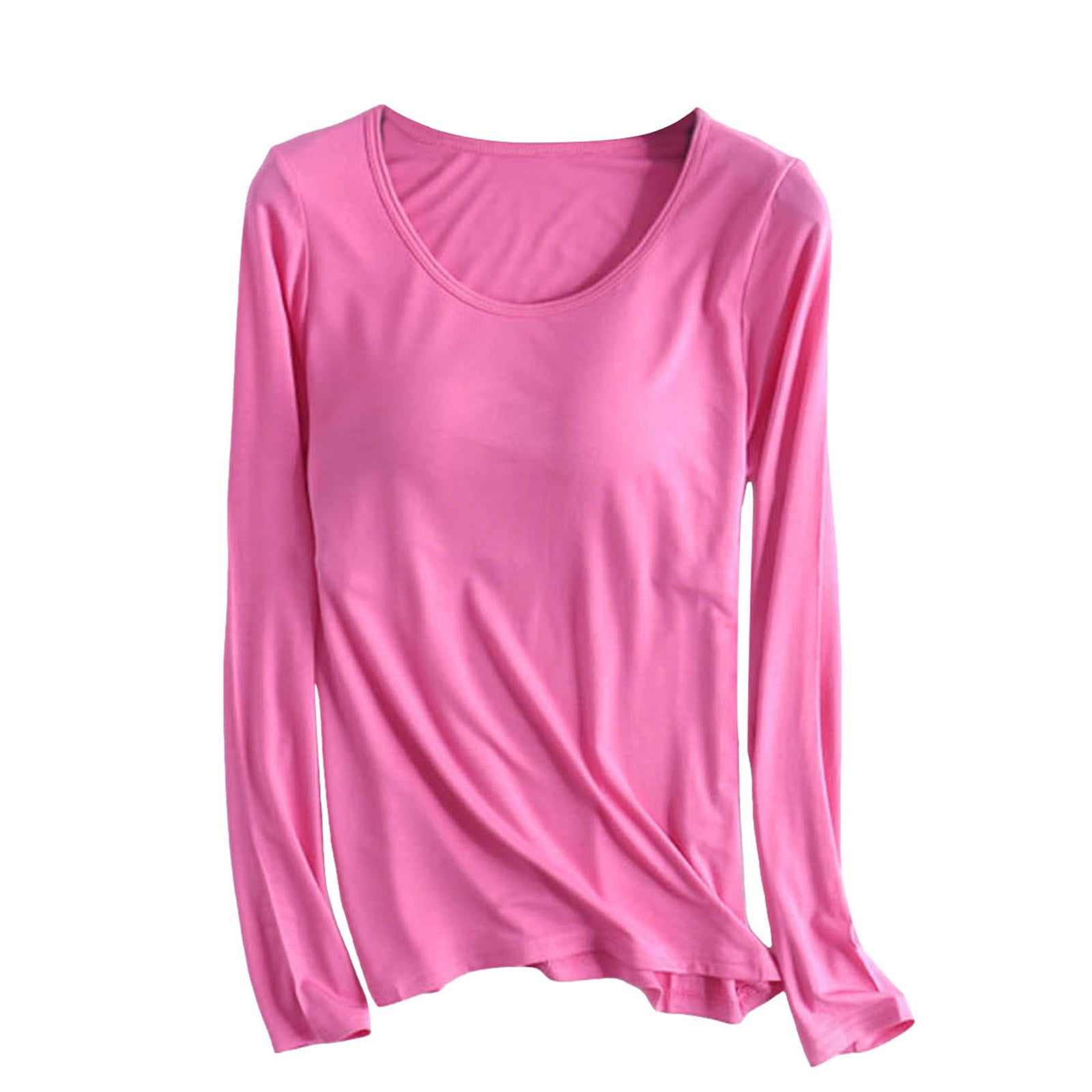 Biggon Women 's TShirt Bra Long Sleeve Pajama Yoga Top Padded Casual