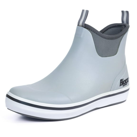 Biggz Men's Rubber Fishing Boots, Grey, Size 11