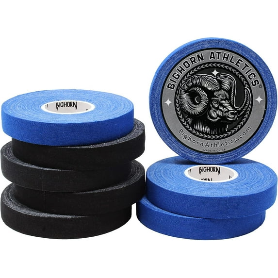 Bighorn Athletics Jiu Jitsu Finger Tape, 0.5-Inch x 45-feet, 8-Rolls (Black & Blue)