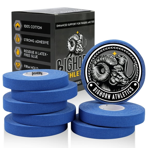 Bighorn Athletics Jiu-Jitsu & Judo Finger Tape, 0.5-Inch x 45-feet, 8-Rolls (Blue) - Versatile Tape for Martial Arts, Climbing, and More