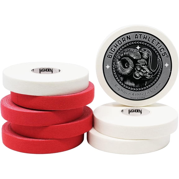 Bighorn Athletics Jiu-Jitsu & Judo Finger Tape, 0.5-Inch x 45-feet, 8-Rolls (Red & White)