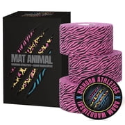 Bighorn Athletics Pink Zebra Print Sports Tape | 3-Rolls, 1.5 in x 45 Ft | Medical Tape for Ankle Wrist Hands Injury Support | No Sticky Residue, Zinc-Oxide Infused Adhesive, Mat Animal Collection