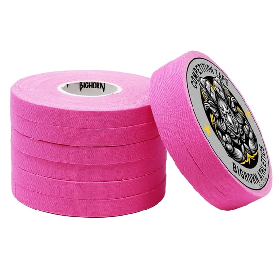 Bighorn Athletics Pro Series Jiu-Jitsu Finger Tape, 8-Rolls with Tin Holder, Enhanced Strength, Residue-Free (0.3-Inch, Pink)