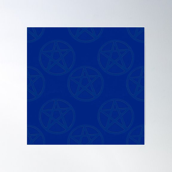 Bight Blue Stone Pentagrams Poster Wall Art, Modern Wall Decor For Living Room Bedroom, 24x24 UNFRAMED