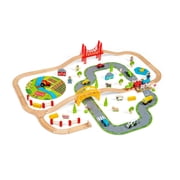 Bigjigs Rail Rural Road and Rail Train Set 80 Play Pieces