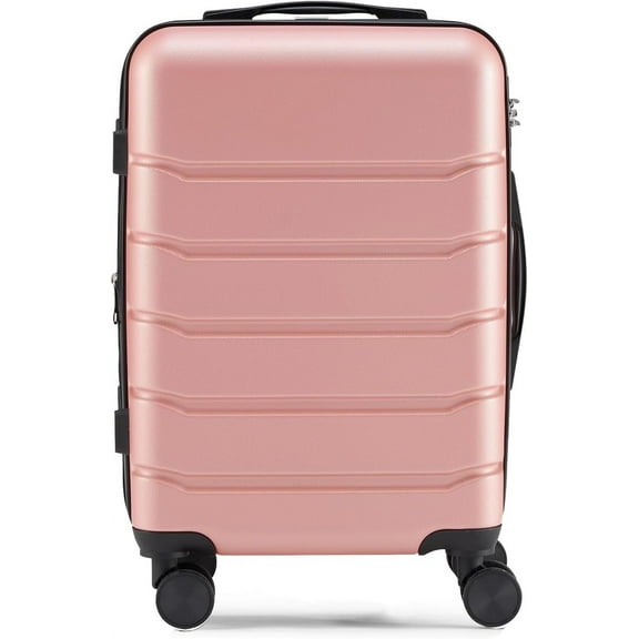 Bigleap 20 Inch Carry-On Luggage, Hard Shell Rolling Suitcase with TSA Lock, Lightweight Luggage with Spinner Wheels, Pink