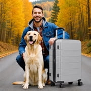 Nextay 24 Inch Luggage Hardside Expandable Suitcase with Spinner Wheels TSA Lock, Light Gray