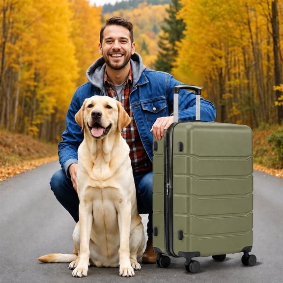 Nextay 28 Inch Luggage Hardside Expandable Suitcase with Spinner Wheels TSA Lock, Green