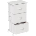 thumbnail image 1 of Bigleap 3-Drawer Rolling Fabric Dresser, Small Space Storage Cabinet with Wheels, Mobile Nightstand for Bedroom, Closet, Entryway, White, 1 of 7