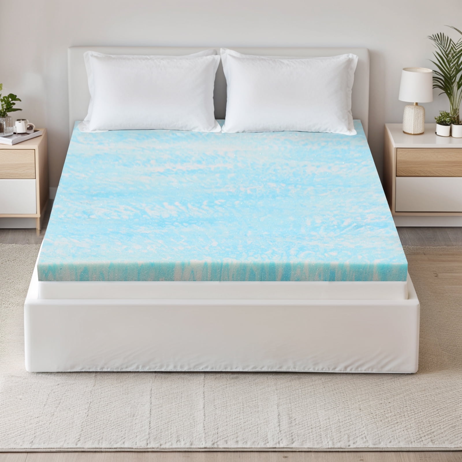 Bigleap 3"Gel Memory Foam Mattress,Twin Size Comfort Supportive Medium-Firm Mattress in a Box,Blue