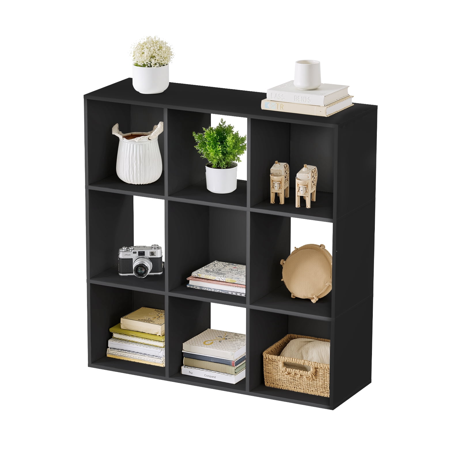 Bigleap 6/8/9 Cube Storage Organizer - Modern Open Cube Bookshelf with Removable Back Panels, Display Storage Bookcase for Living Room, Bedroom, Home Office, Entryway,Black
