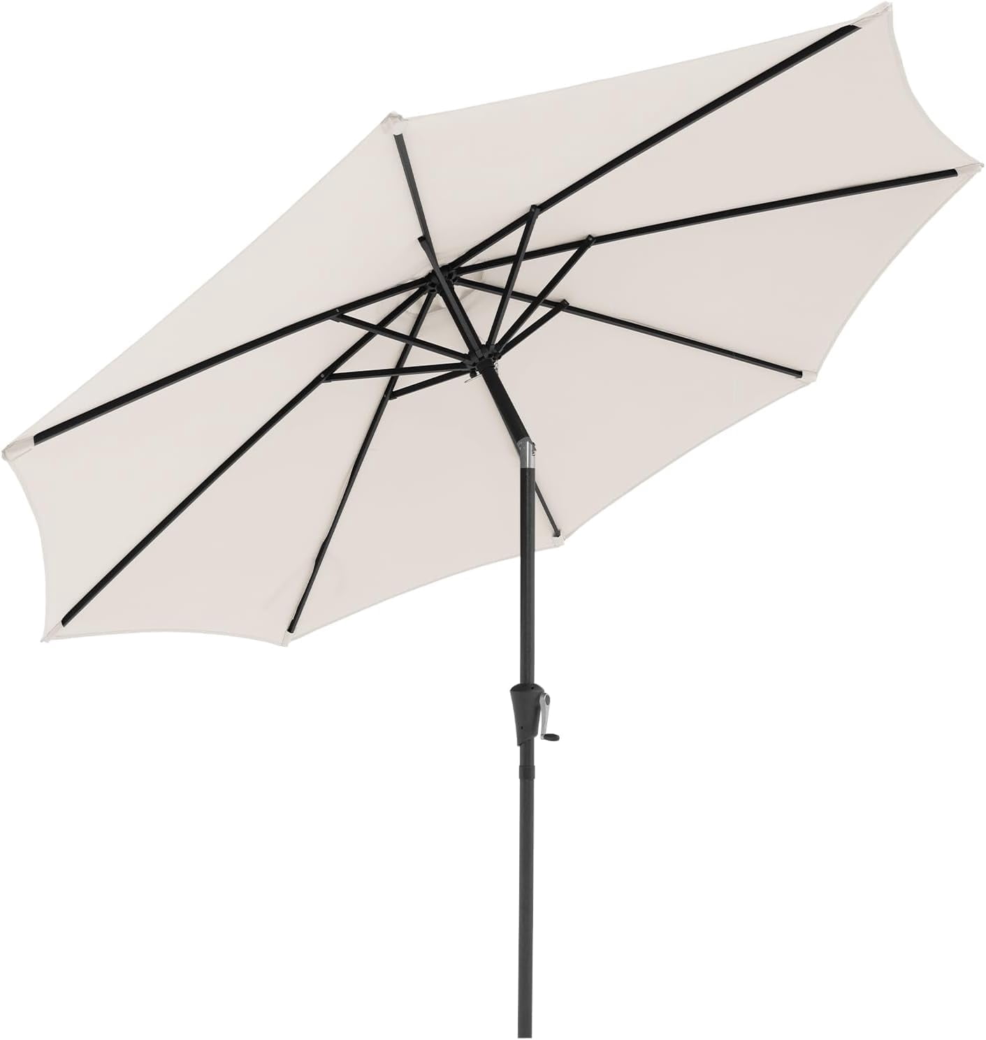 Bigleap 9FT Patio Umbrella, Market Umbrella with 8 Sturdy Ribs, Outdoor Table Umbrella for Garden, Lawn, Backyard, Pool, White