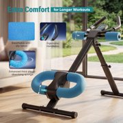 Nextay Adjustable Ab Machine, 440LBS Heavy Duty Foldable Core Trainer with 2 Incline & 5 Height Levels, Knee/Elbow Protection, LCD Display for Home Gym, BlackBlue