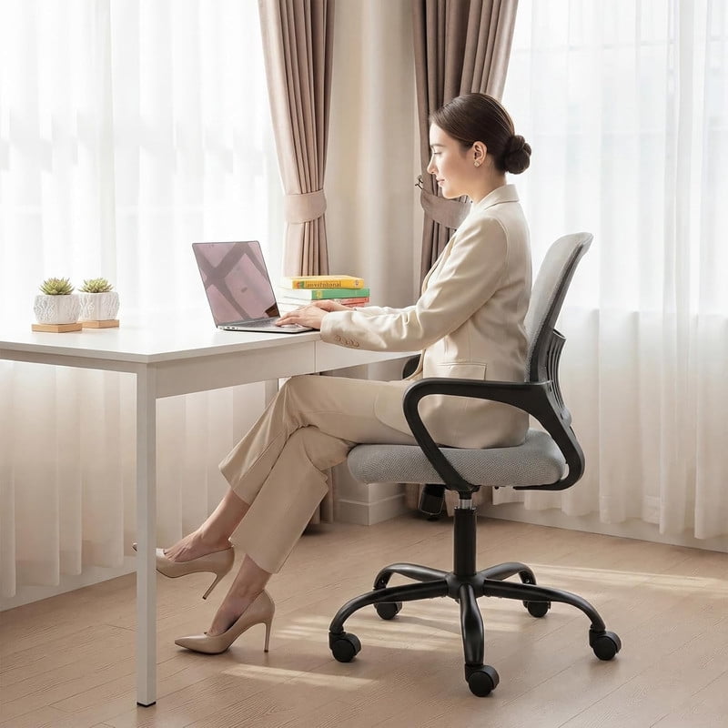 Bigleap Ergonomic Mesh Office Chair – Home Desk Chair with Lumbar Support, Gray Computer Chair