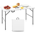 thumbnail image 1 of Bigleap Heavy Duty Folding Table, 4ft Portable HDPE Plastic Table with Carry Handle for Camping, Parties, and Indoor Outdoor Use – Quick Setup, Easy Clean, White, 1 of 8
